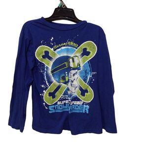 THE children place snowboard print long sleeve top size L 10-12 royal blue